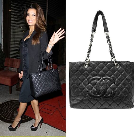 Chanel Grand Shopper Tote Black Caviar Leather‎ GST CC Quilted Tote - Picture 2 of 16